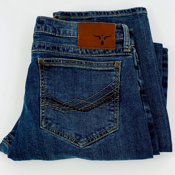 Wrangler Other - Wrangler 20X Mens Slim Straight Blue Denim Jeans 30x34FITS(30x33) Western Rodeo